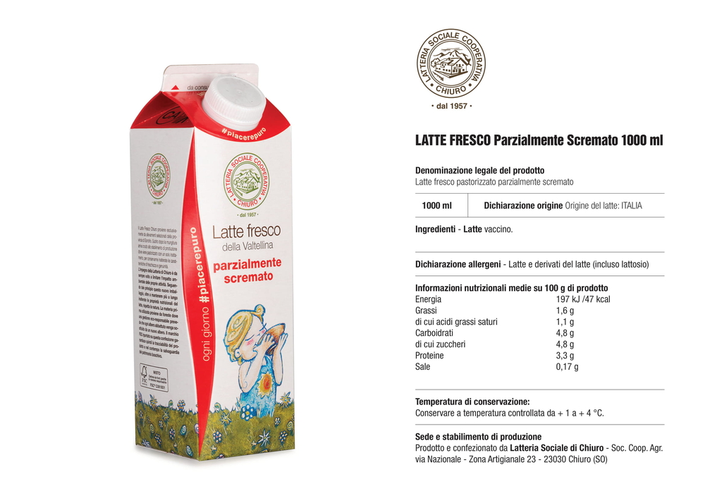 Latte Fresco Parzialmente Scremato, 1 l